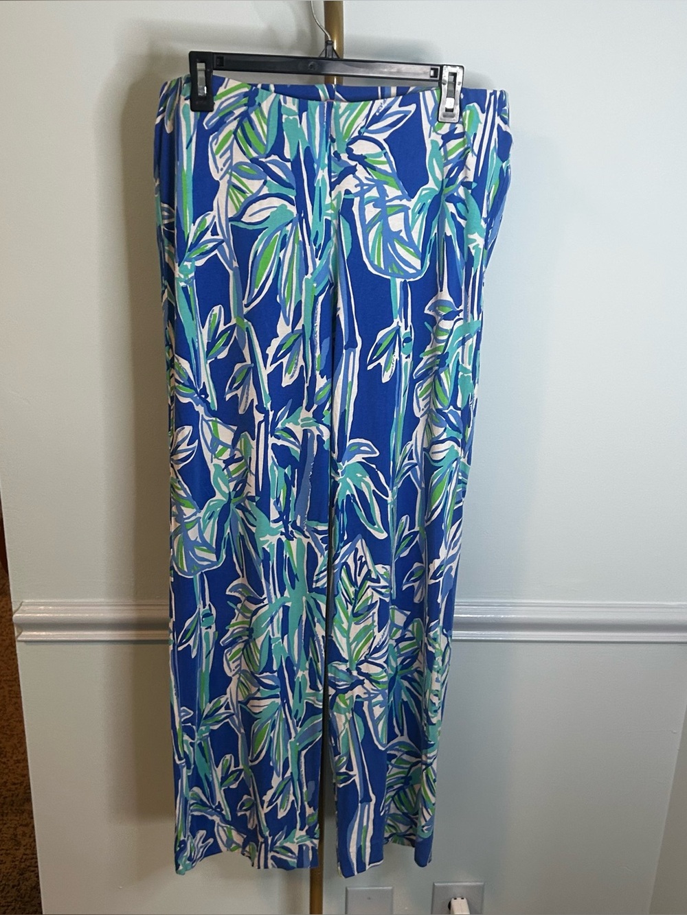 Lilly Pulitzer Blue Georgia May Palazoo Pull-On Pants Size Large